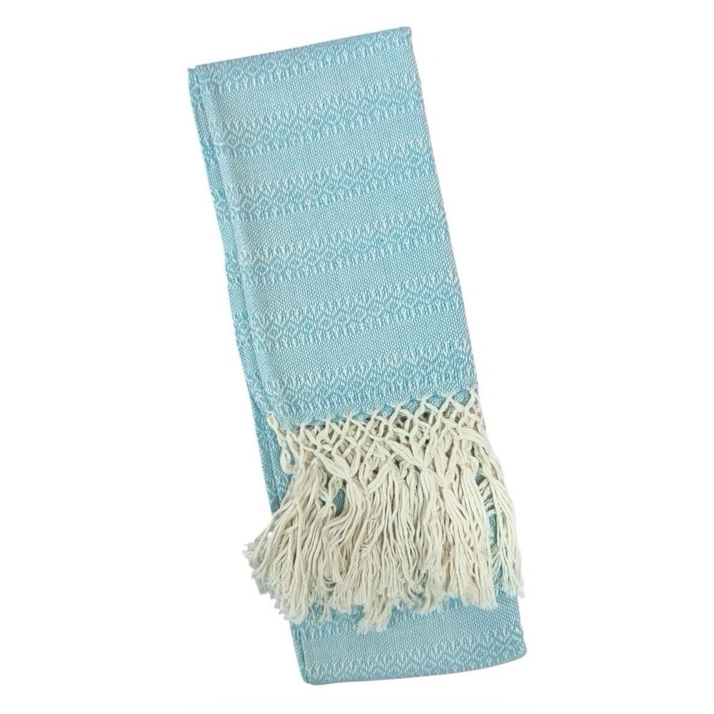 (RB2) Baby Trapoz Mexican Rebozo Scarf Turquoise 118" Cotton Birth Support Doula